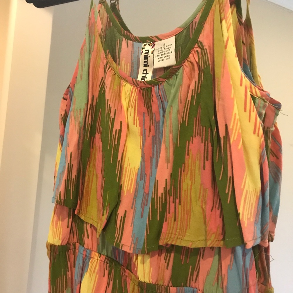 Multi-Colored Dress with Ruffle - Picture 2 of 5